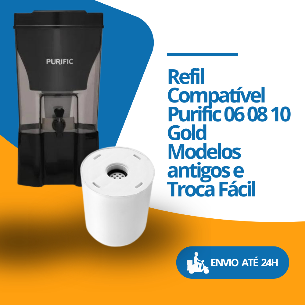 Refil Filtro BBI PFC Compatível Purific Vida Troca Fácil Tripla Filtração Saúde