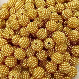 perolas ABS ( CRAQUELADAS ) 12 mm ( DOURADA ) — imagem 2 de 2