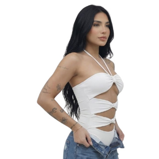 Body Feminino Nozinho Tomara Que Caia Bori Amarração Tendência Verão Sexi e Elegante Lançamento moda gringa em Oferta na Shopee