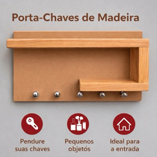 Organizador De Parede Porta Chaves E Correspondência Madeira Pinus Natural Suporte Hall De Entrada em Oferta na Shopee
