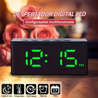 Relogio Digital De Mesa Portátil Despertador Quarto LED Brilha Escuro Infantil Temperatura em Oferta na Shopee