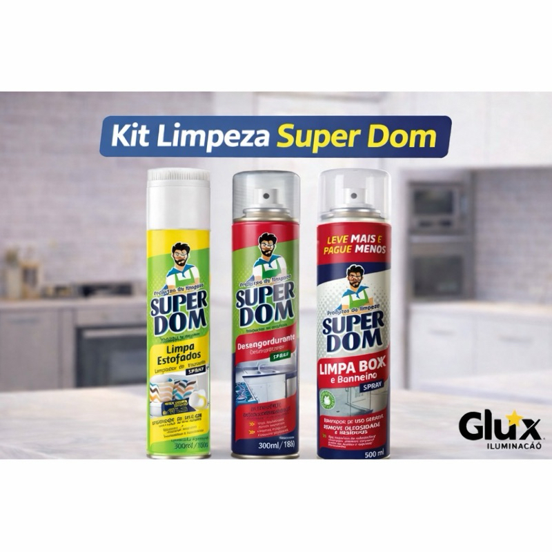 Combo Limpeza Pesada - Limpa Estofados + Limpa Box + Desengordurante - O Fim da Gordura, Manchas no Sofá e Box Manchado