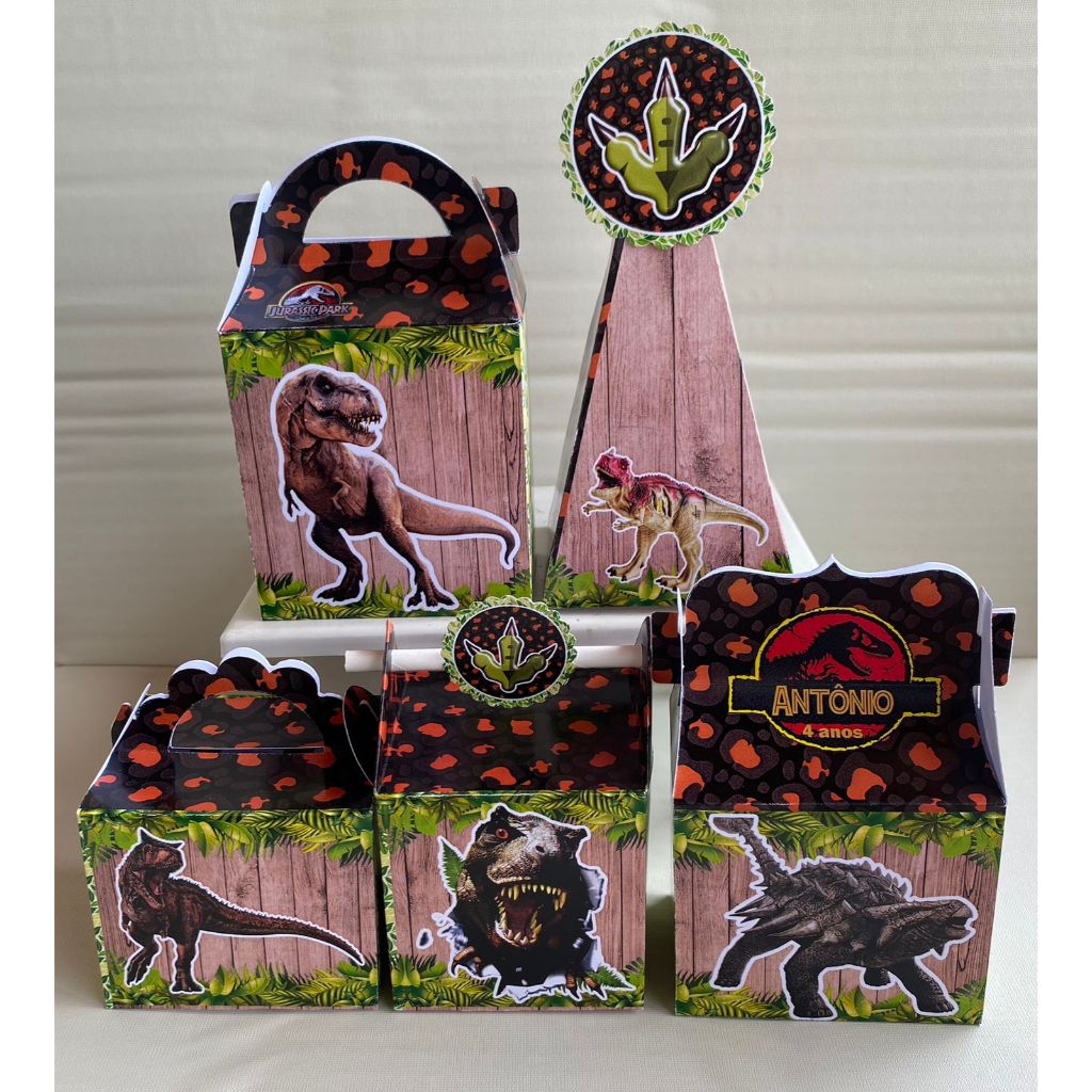 PEGUE E MONTE - Personalizados Jurassic Park World/Dinossauro/Tiranossauro/  kit festa-lembrancinha/aniversario