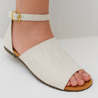 Sandália Feminina Rasteirinha Plana Super confortável nas cores PRETO E MARFIM Promoção Shopee em Oferta na Shopee