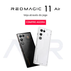 Smartphone REDMAGIC 11 Air 5G 12/16+256/512GB Snapdragon 8 Elite, tela OLED de 6,8", 144 Hz, 7000 mAh, NFC, Preto/Branco
