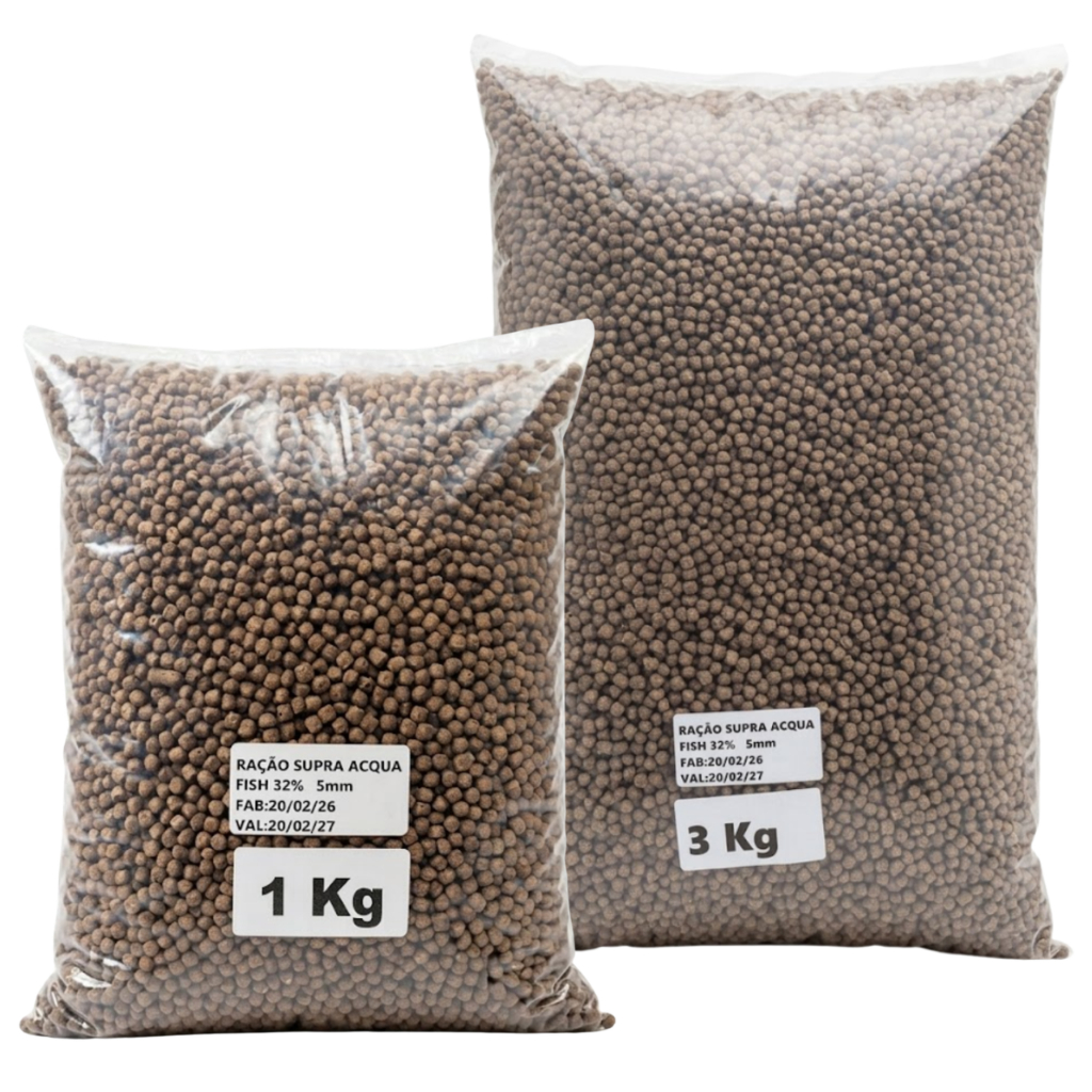 Ração de Peixe Alevinos Supra Acqua Fish 32% Granulada 5mm 1Kg 3Kg Granel - Promoção !