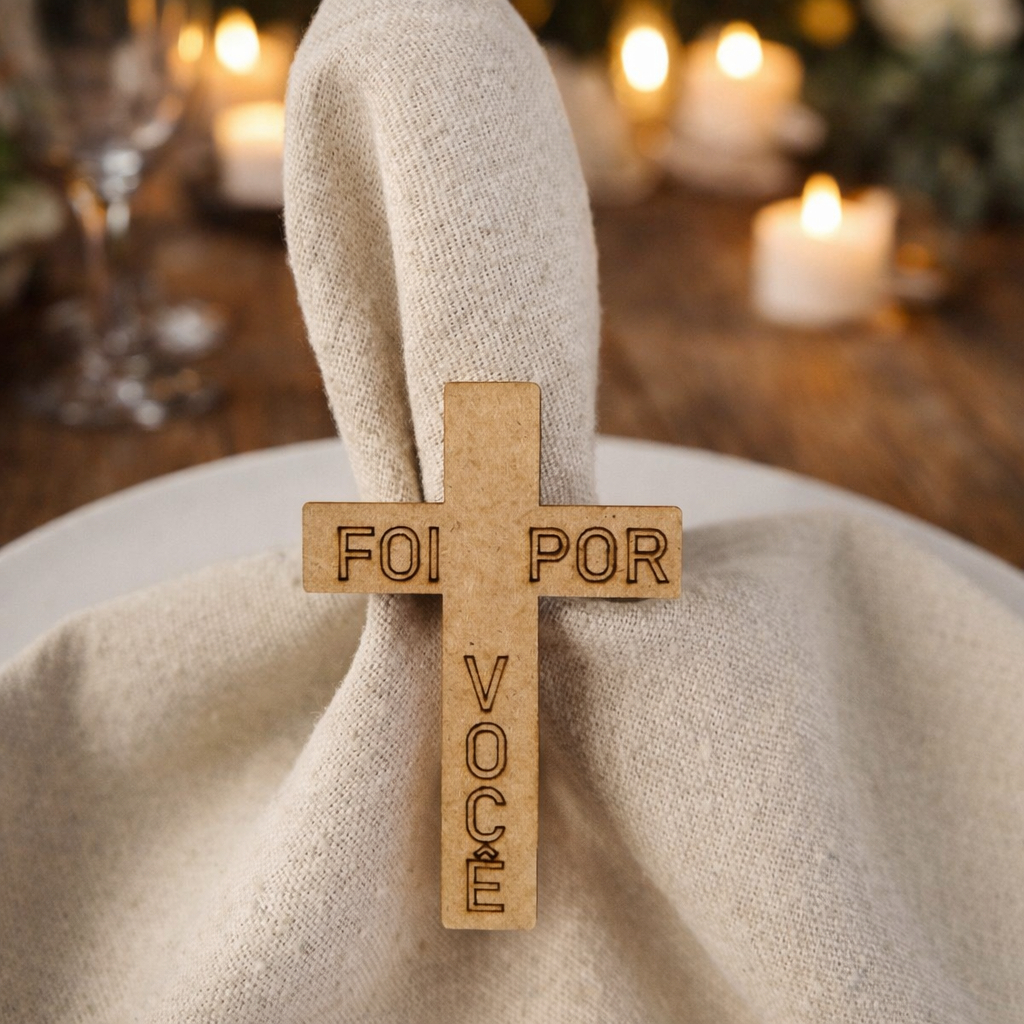 Kit 12 Porta Guardanapos Cruz Frase Foi Por Você Corte MDF Cru 3mm Laser em Oferta na Shopee