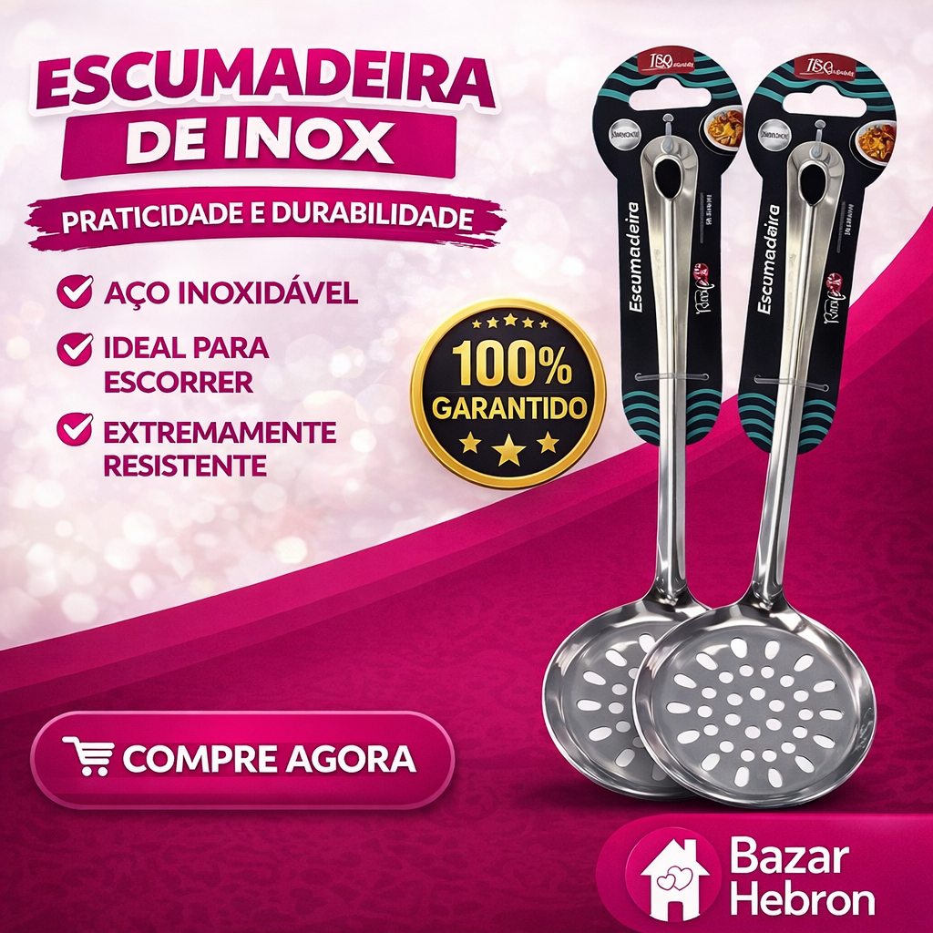 Escumadeira Para Fritura Grande Utensilios de Cozinha Inox Restaurante Servir Mesa em Oferta na Shopee