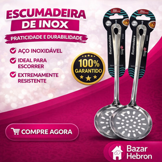 Escumadeira Para Fritura Grande Utensilios de Cozinha Inox Restaurante Servir Mesa em Oferta na Shopee