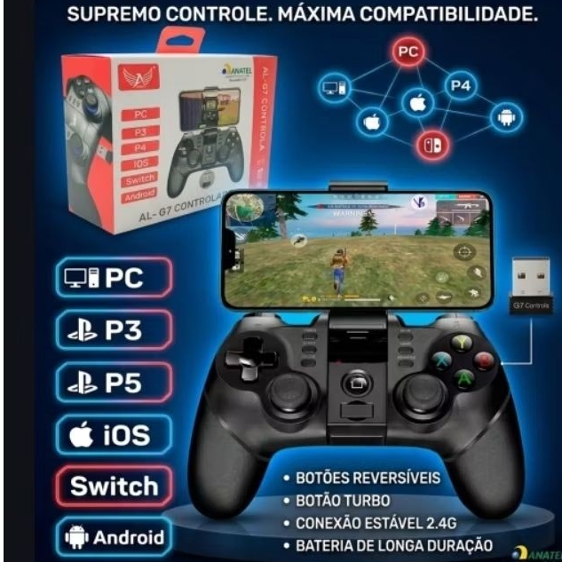 Controle Gamer Celular Joystick Manete Bluetooth Altomex AT-9076