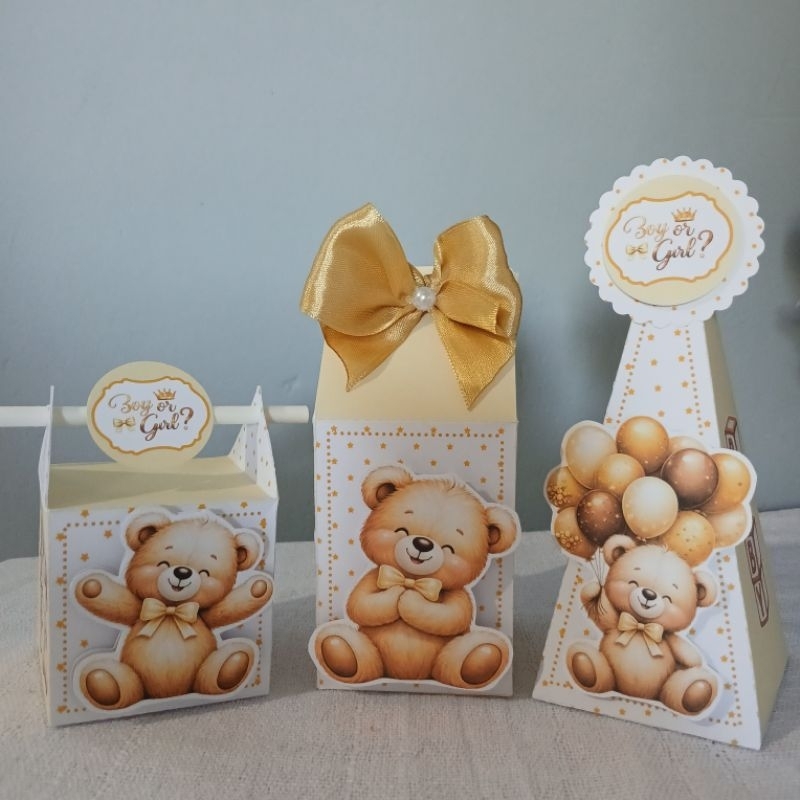 Kit Festa Personalizada Chá Revelação - Lembrancinhas Personalizadas Chá De Fralda - Ursinho Chá Revelação