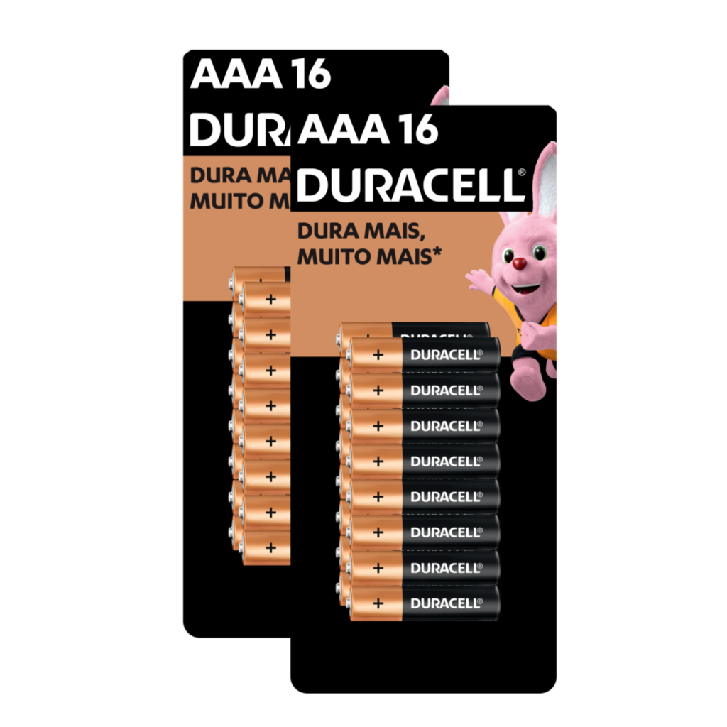 Kit Pilha Alcalina AAA com 16 Unidades 2 Cartelas - Duracell em Oferta na Shopee