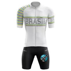 Conjunto Masculino Ciclismo Camisa Premium Brasil Bermuda Short Gel Ciclista Pedal Bike MTB Speed