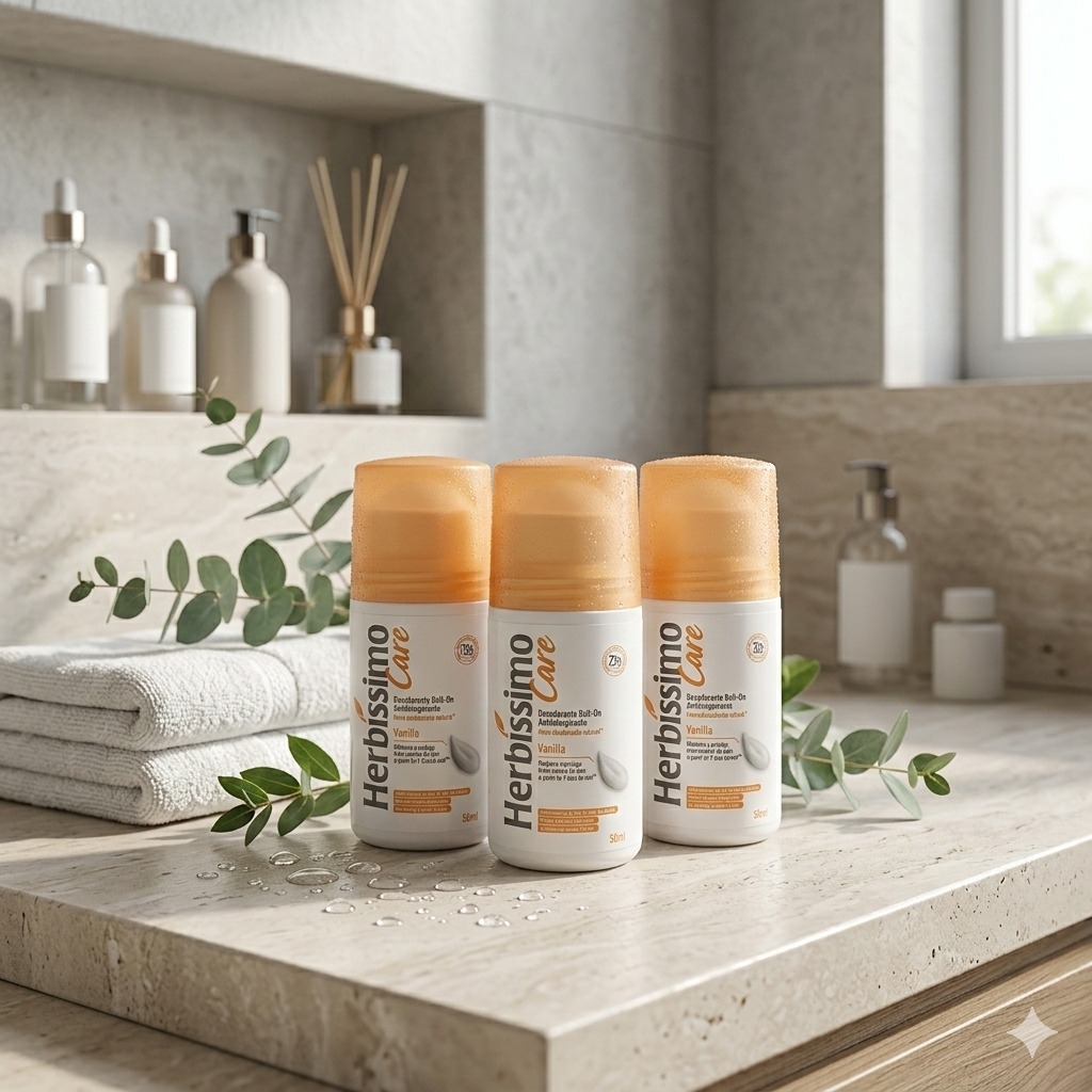 Kit 3 - Ddesodorante Roll-on Herbíssimo Care Vanilla 50ml