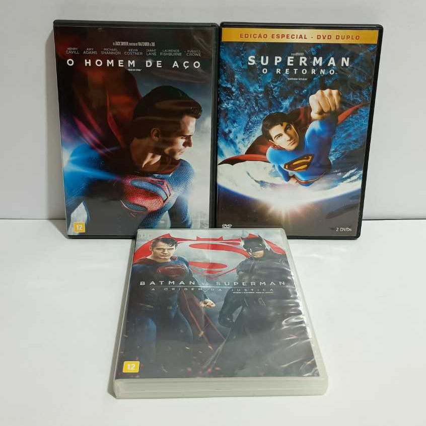 DVD Batman vs Superman - O Homem De aço - Superman O Retorno (3 Dvds) Usado