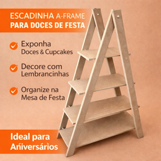 Escada Decorativa MDF 4 Andares Provençal Festa Eventos Doce Lembrancinha Casamento Suporte Kit em Oferta na Shopee