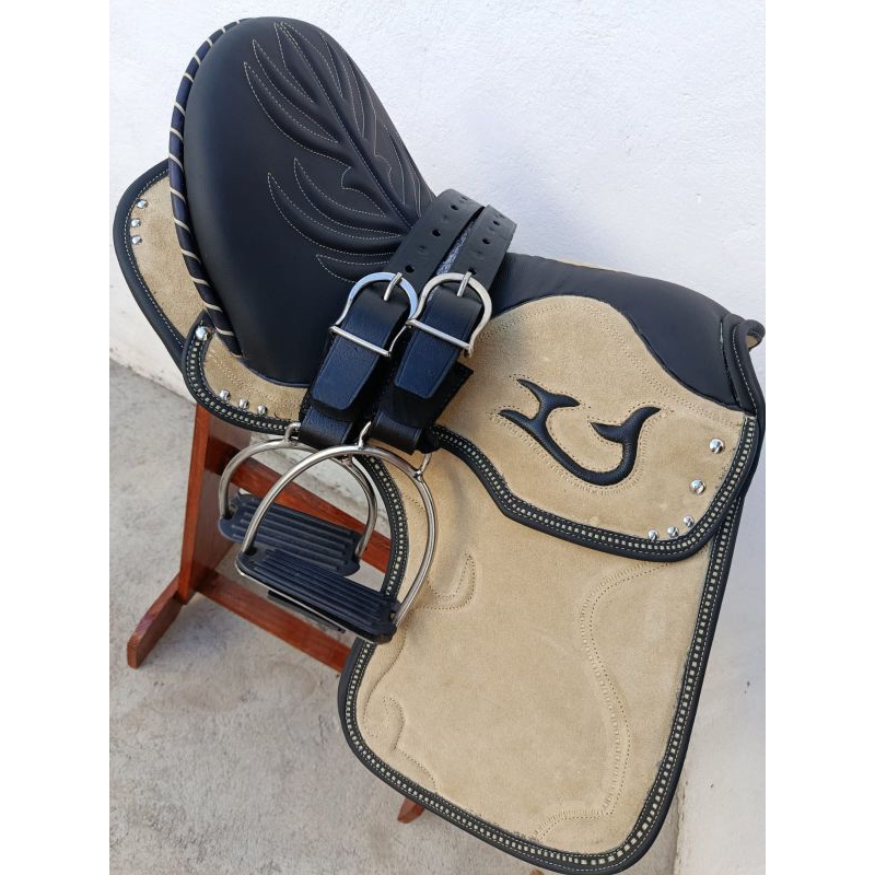 sela selote vaquejada cavalo profissional montada de gel vaqueiro montaria 16 polegadas + par de loro e estribos