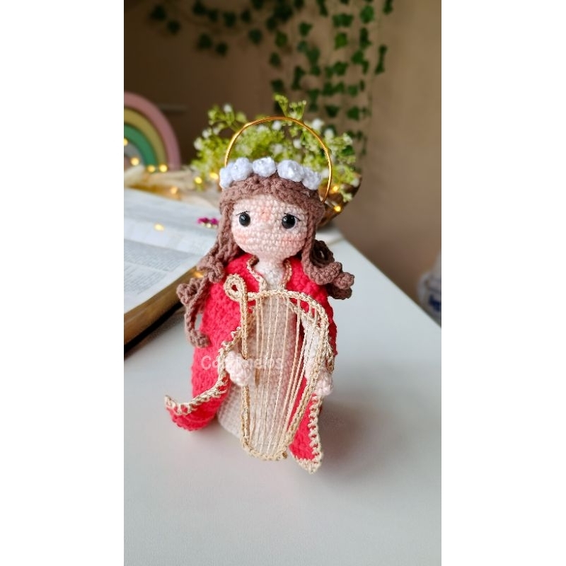 Santa Cecília amigurumi/ Santa