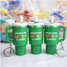 Chaveiro Mini Copo Térmico Personalizado Nome Logo Lembrancinha Aniversário Brinde Corporativo 3D