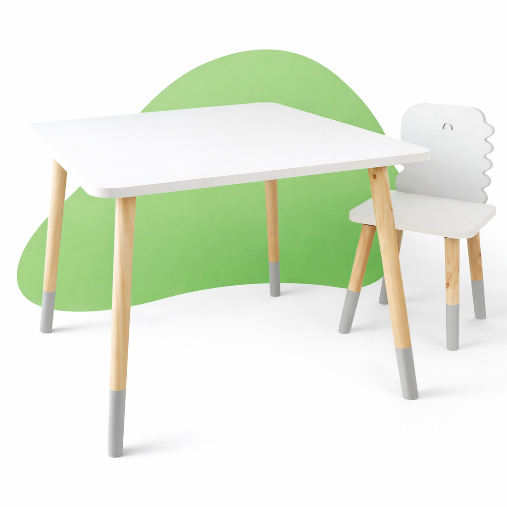 Mesa Cadeira Infantil Dinossauro Madeira Brinquedo Mobiliário Quarto Pedagógico Montessori Kit Livro