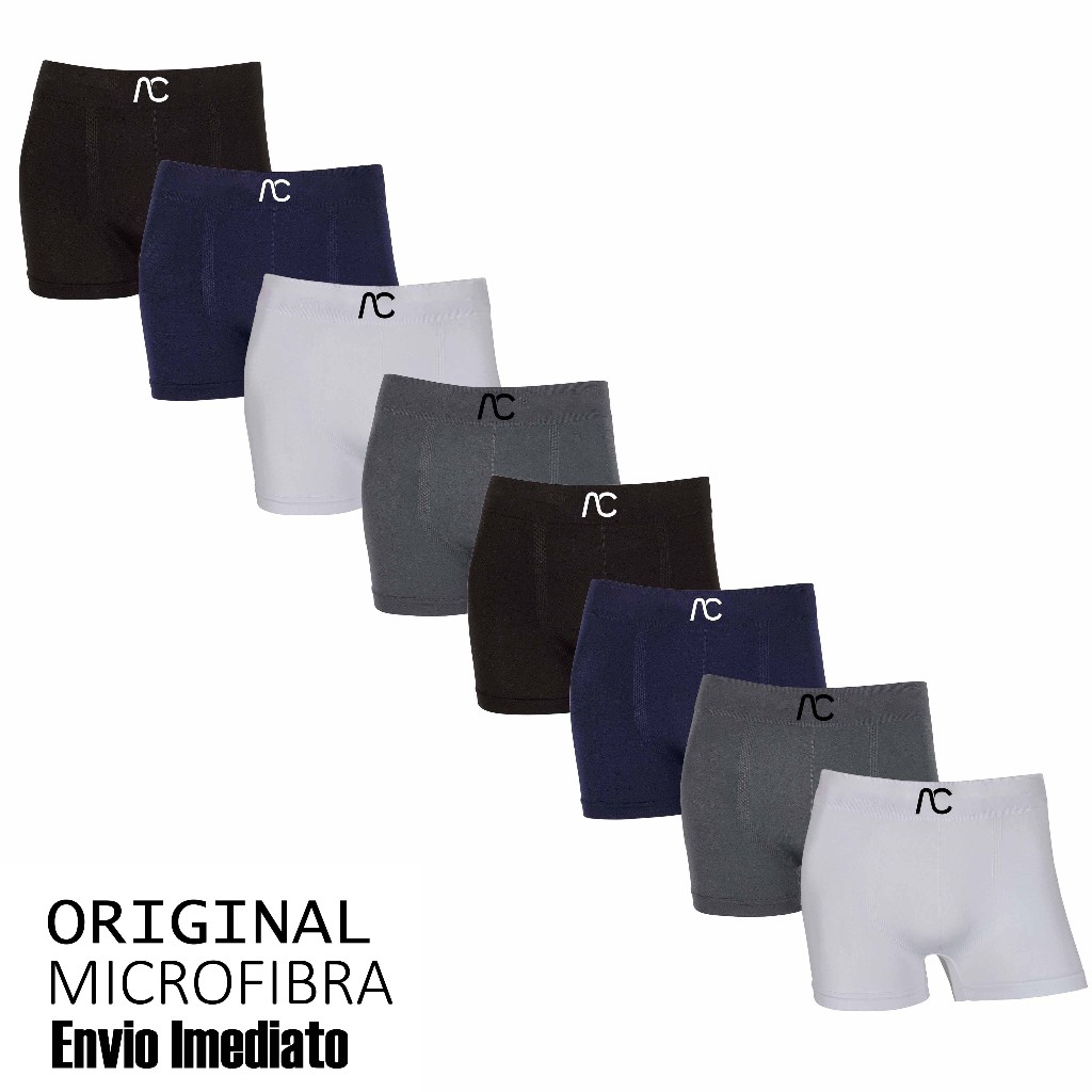 Kit 4 ou 8 cuecas boxer AC Original Sem Costura Microfibra