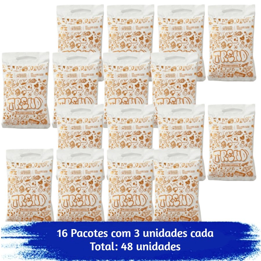 Preservativo Trend Lubrificado Com 48 Unidades 16x3