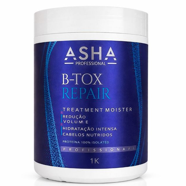 Botox Capilar Repair Profissional, Alinha 100% Reduz Volume, Efeito Liso 1 QUILO ASHA