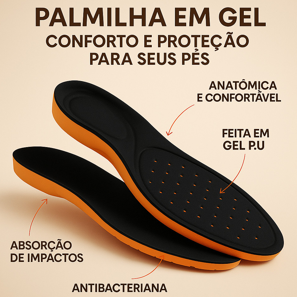 Palmilha de Gel PU para Uso no Dia a Dia em Varias Horas de Trabalho Envio Imediato