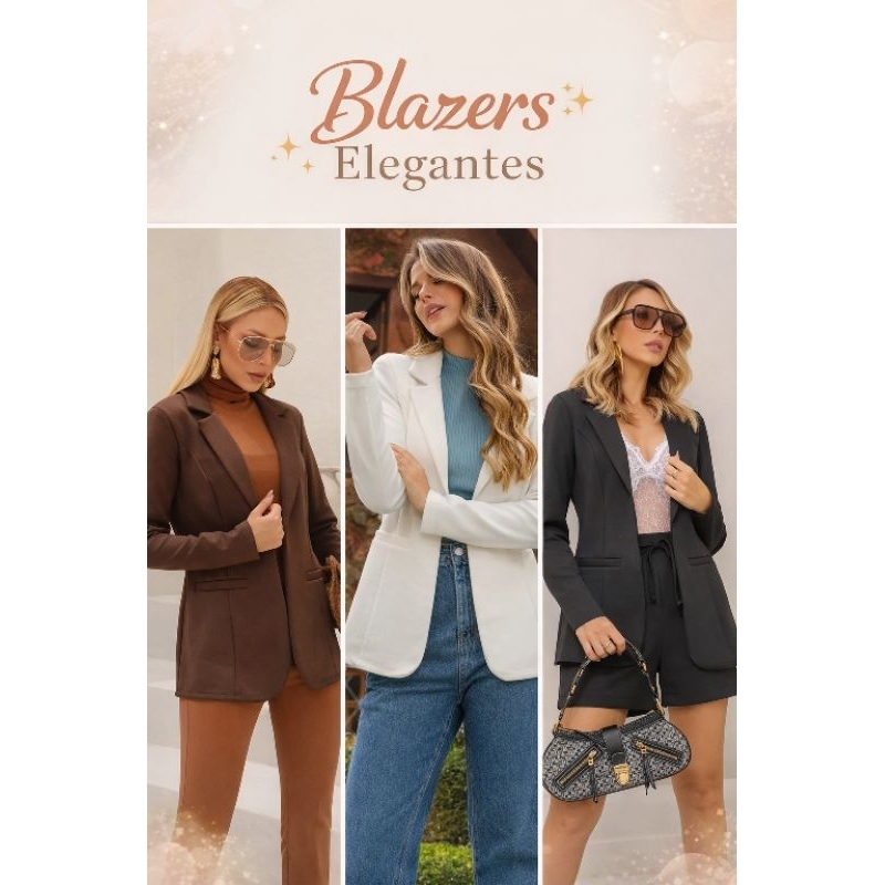 Blazer Feminino Max Longo Tendência 2026 Bolso Decorativo Tecido Neoprene em Oferta na Shopee