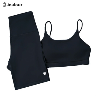 Jcolour Conjunto Academia Corrida Treino Fitness Poliamida Zero Transparência shorts e Top de Alça em Oferta na Shopee