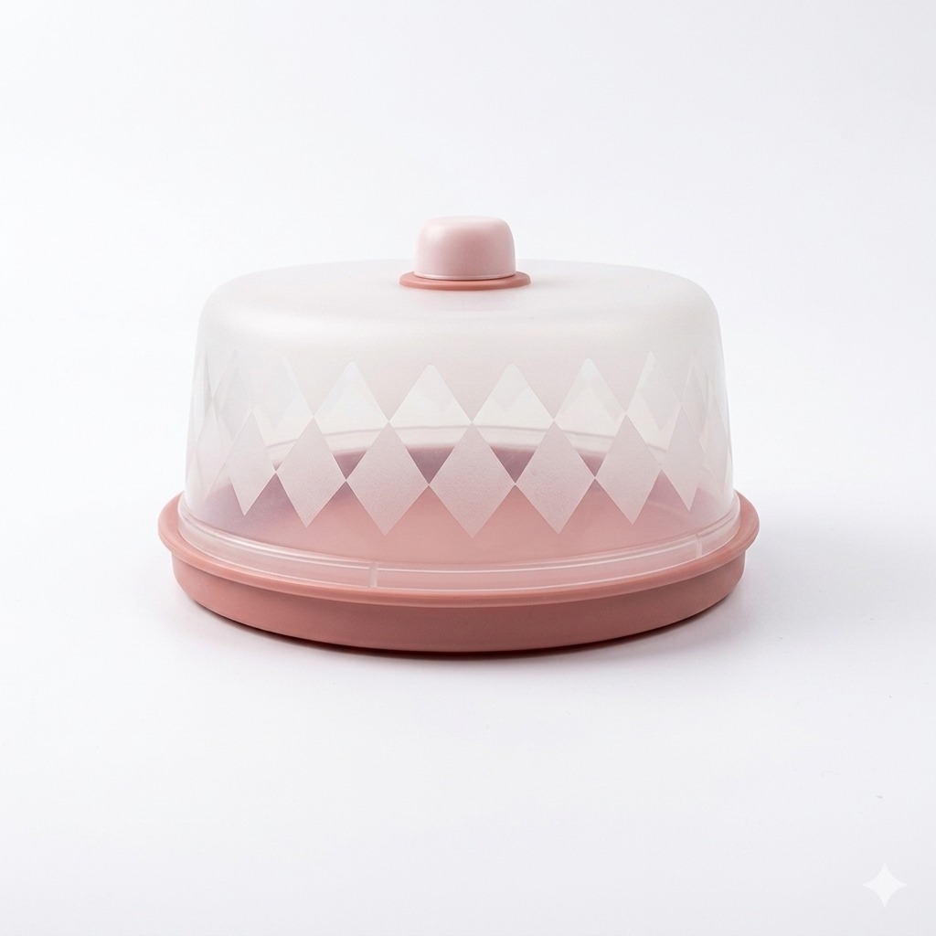 Queijeira Tampa Transparente e Prato Rosa Uninjet