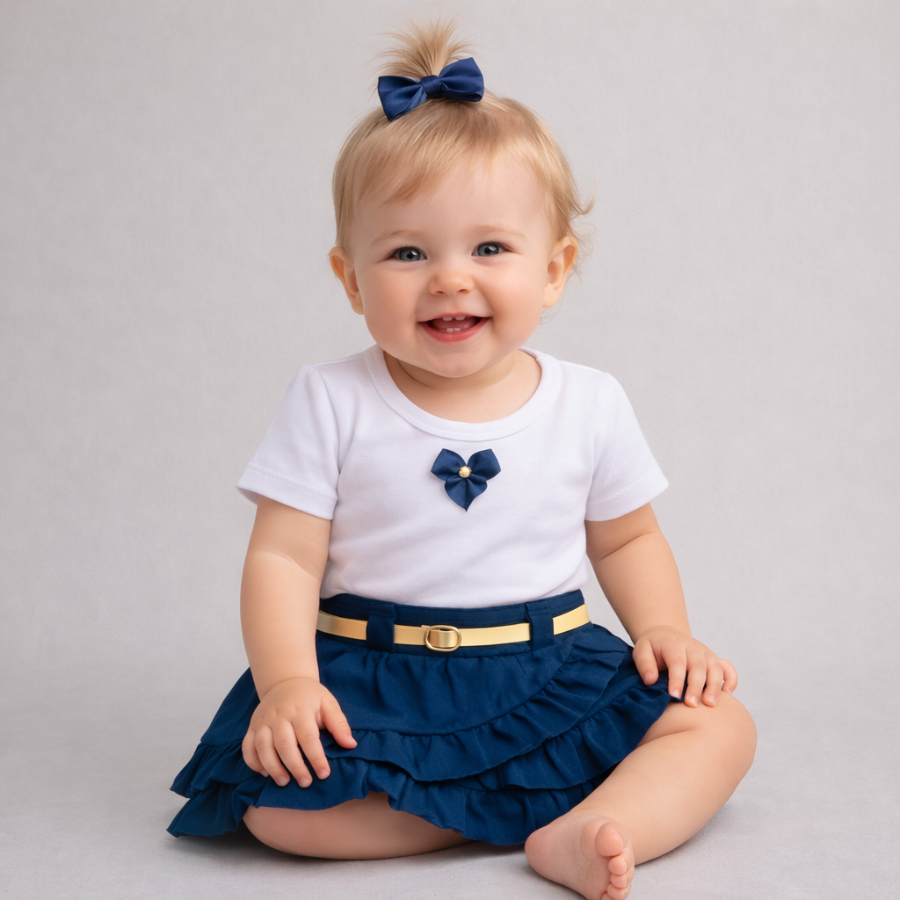 Detalhes do Conjunto de Bebê Menina Verão Calor Blogueirinha Temático Mesversário 3 a 6 Meses