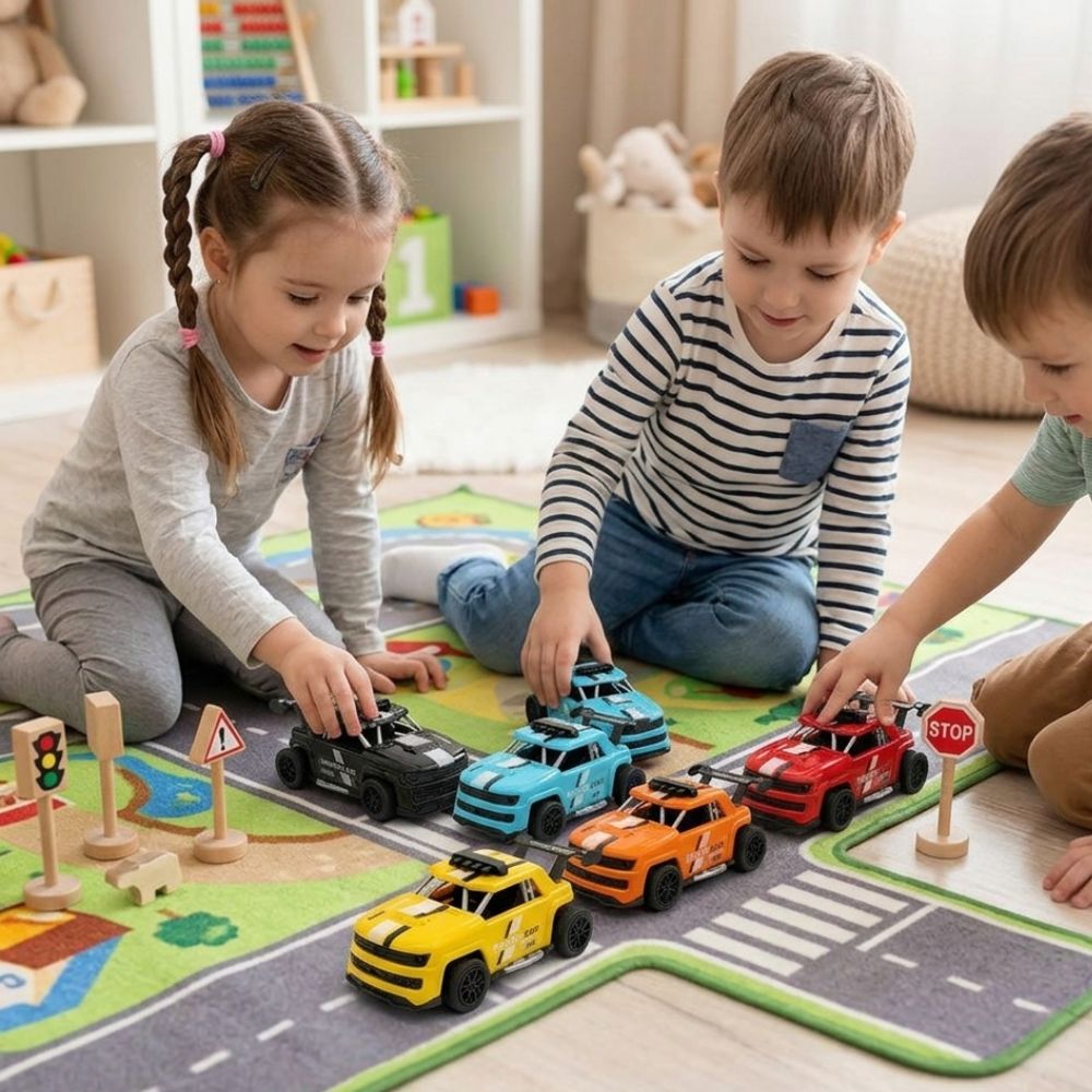 Carrinho De Fricção Racing Car Goal Kids 11cm