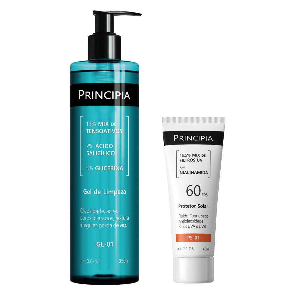 Imagem Principia kit - Gel de Limpeza GL-01 e  Protetor solar facial PS-01 FPS 60