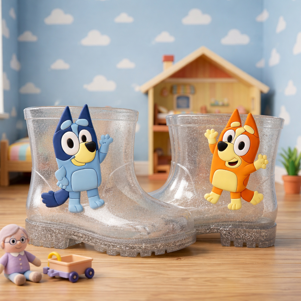 Galochas Transparentes Infantil Bota Chuva Estilosas Desenhos Meninas Crianças Coração Proteção em Oferta na Shopee