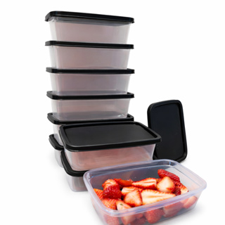 Kit Potes 500ml com Tampa Marmita Fit Plástico Transparente Freezer Microondas Armazenar Alimentos em Oferta na Shopee