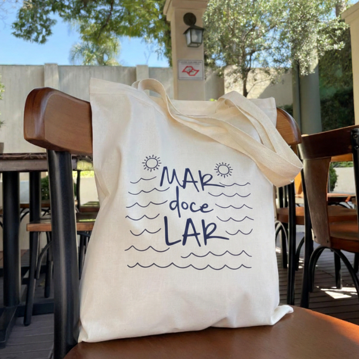 Bolsa de Praia Ecobag Mar doce lar bolsa ecologica 100% algodão tamanho 33x40cm em Oferta na Shopee