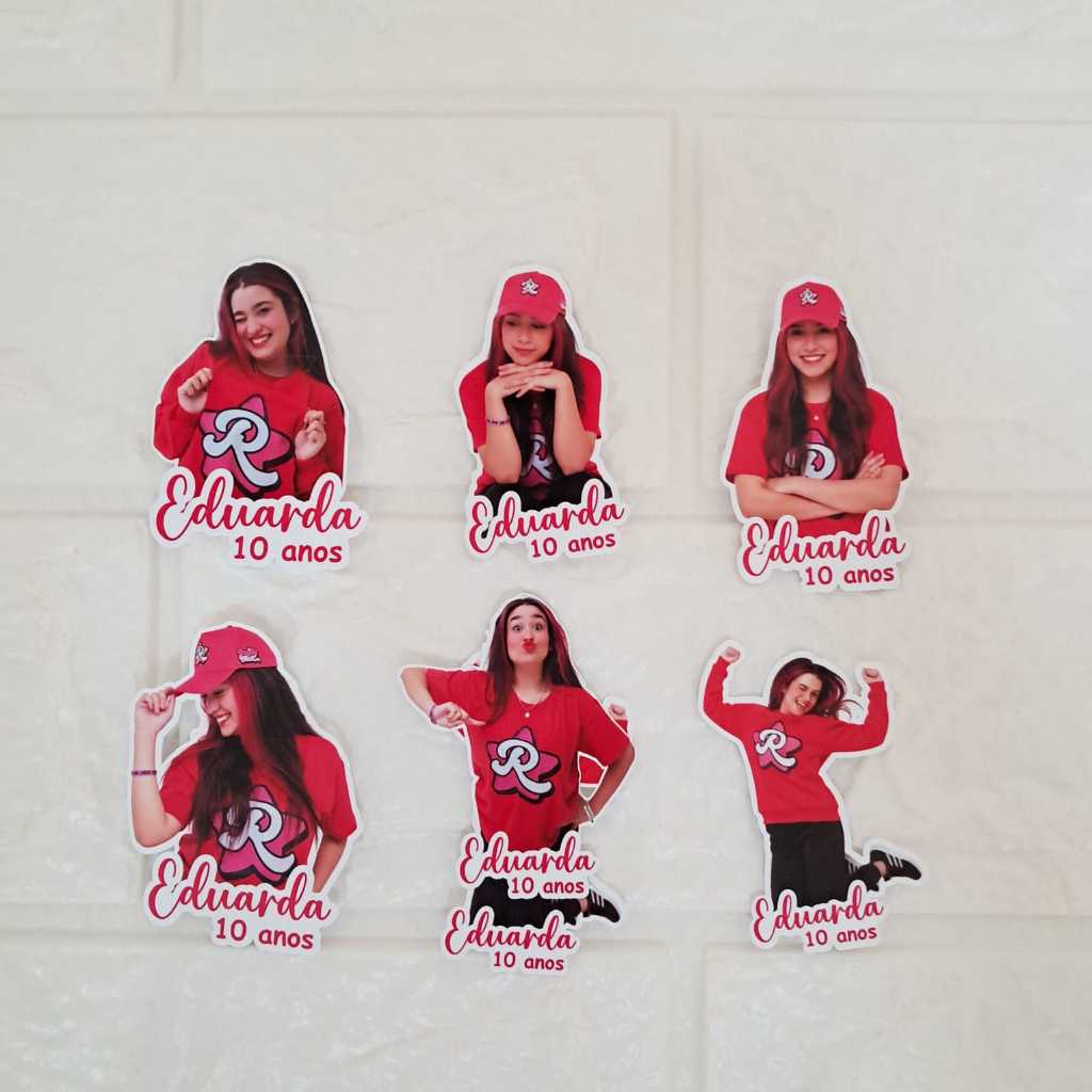 Kit Aplique 3D para Tubete - Emilly Vick - Personalizado - Lembrancinha Aniversário Infantil