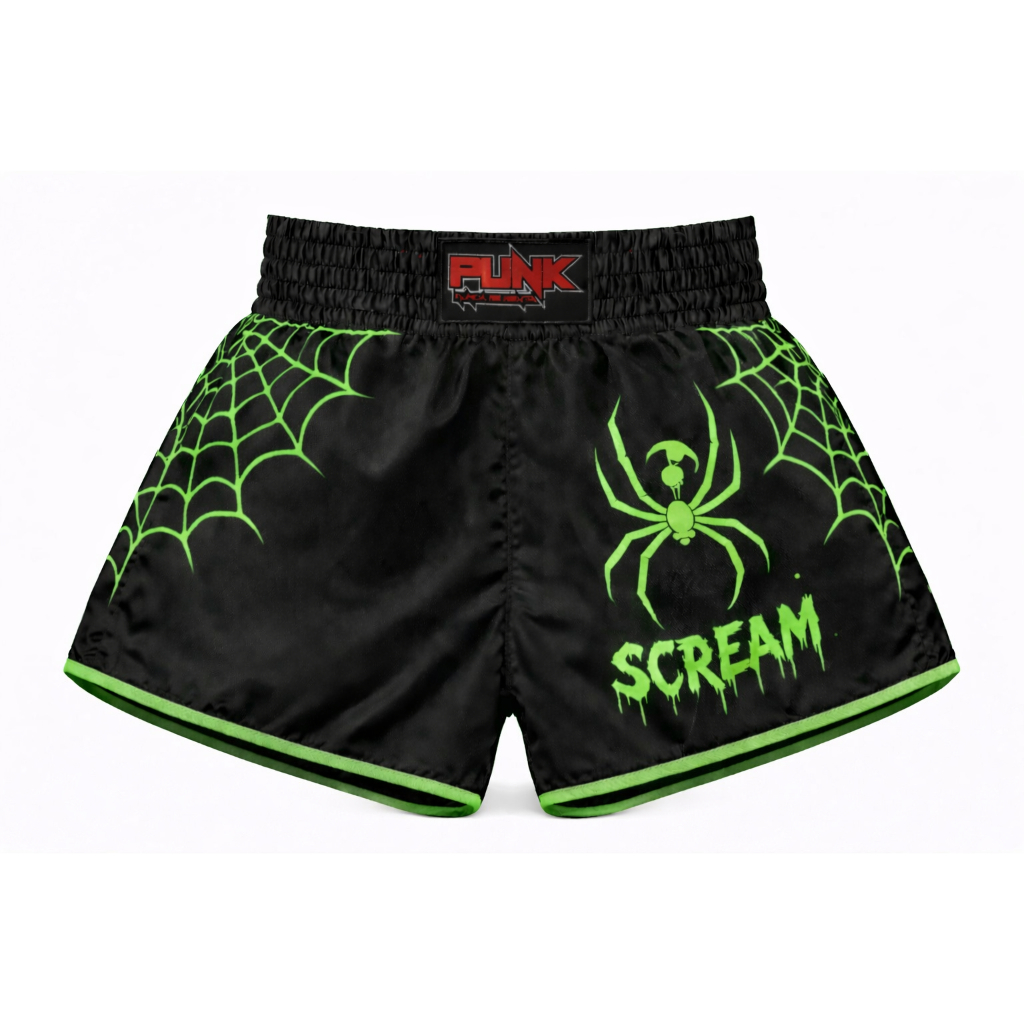 Short Muay Thai/Treino/Passeio sublimado Spider Infantil Punk