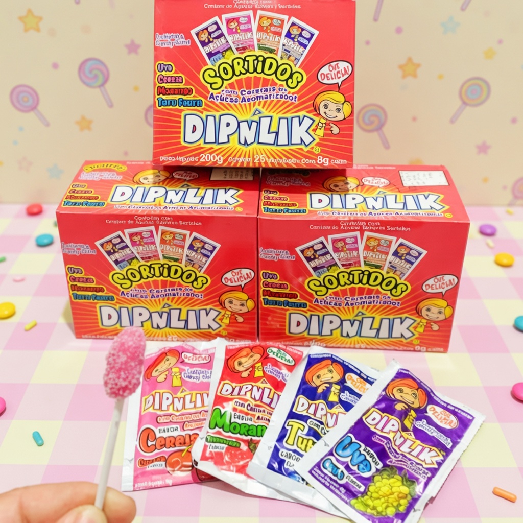 Pirulito Dipnlik Sabores Sortidos Display com 25Unidades
