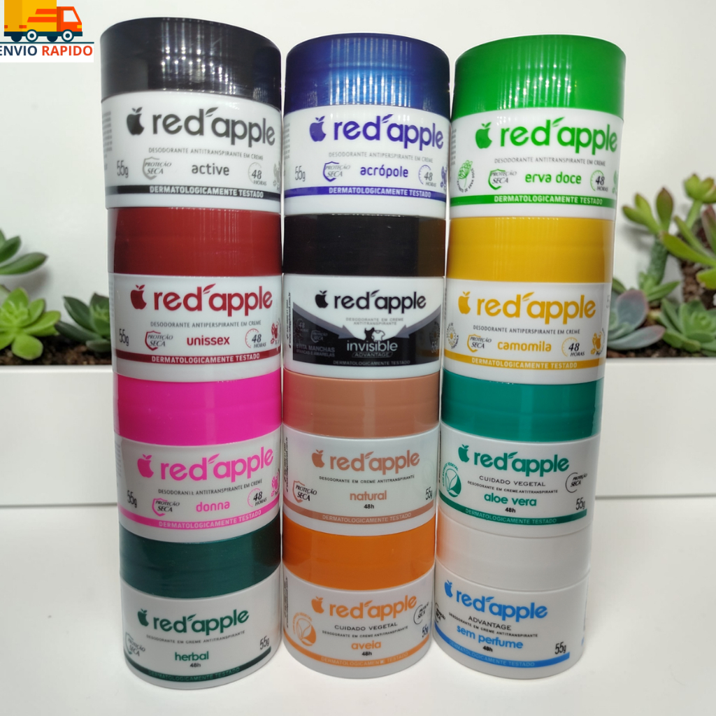 Desodorantes Veganos Red Apple 55g Natural Vários Aromas
