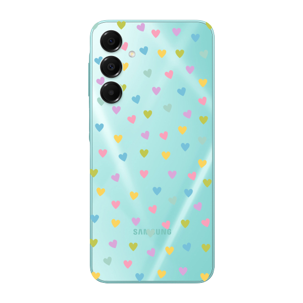 Capinha para Samsung A16 Anti Impacto Personalizada - Corações Coloridos com fundo transparente