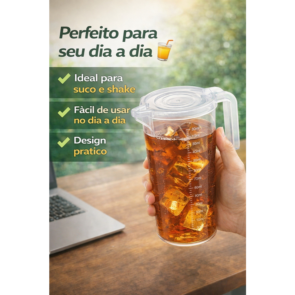 Jarra Medidora Com Tampa Que Veda Top Mix 850ml - Nitron