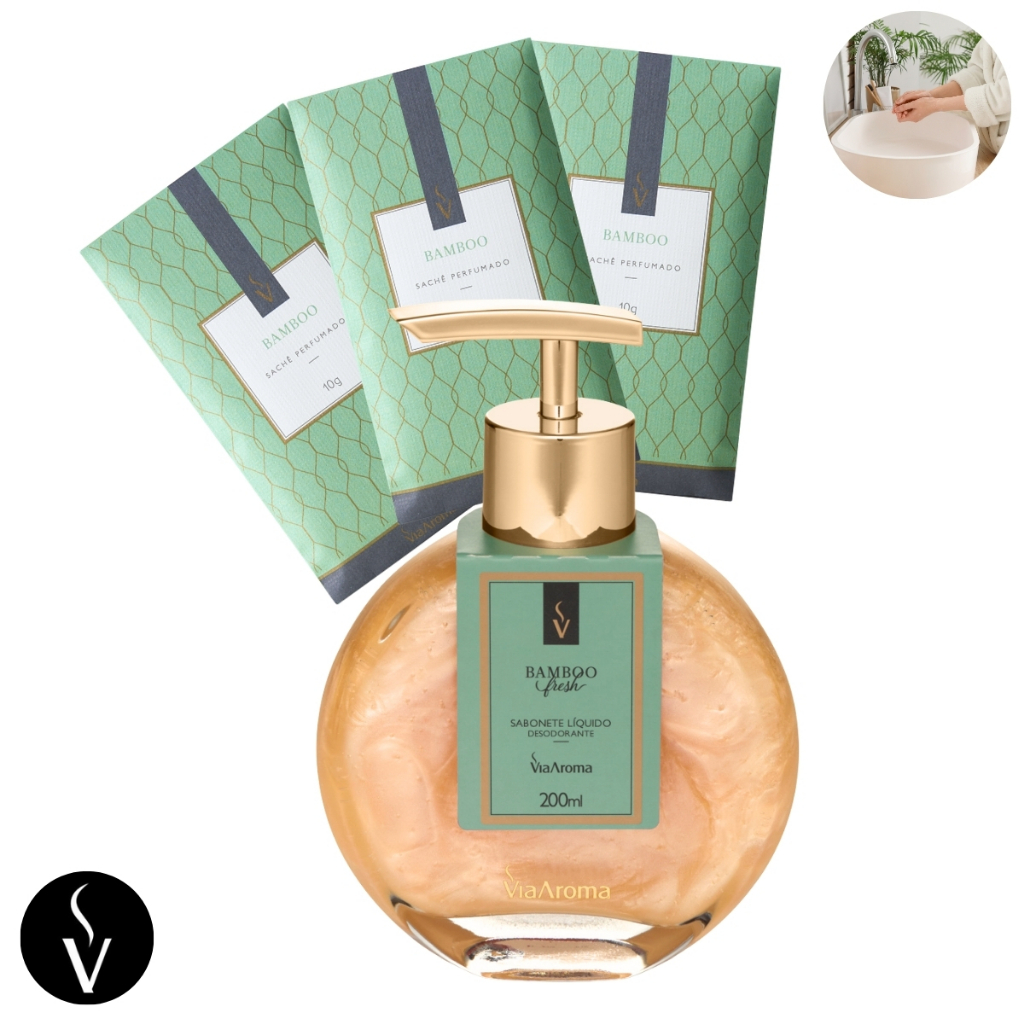 Sabonete Líquido Sache Perfumado Kit Via Aroma Cheirinho para Guarda Roupas