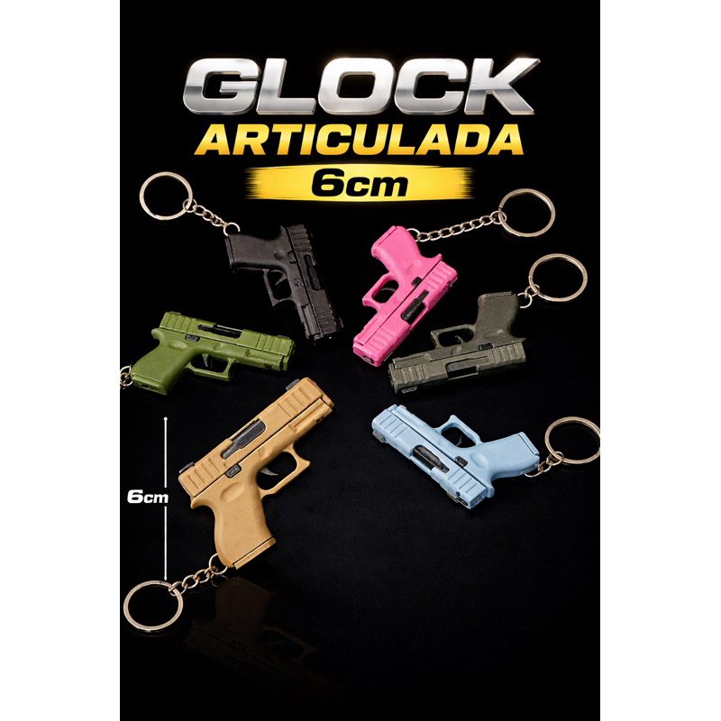 Mini Chaveiro Articulado Tactical Pro – GLOCK Réplica Realista com Movimento