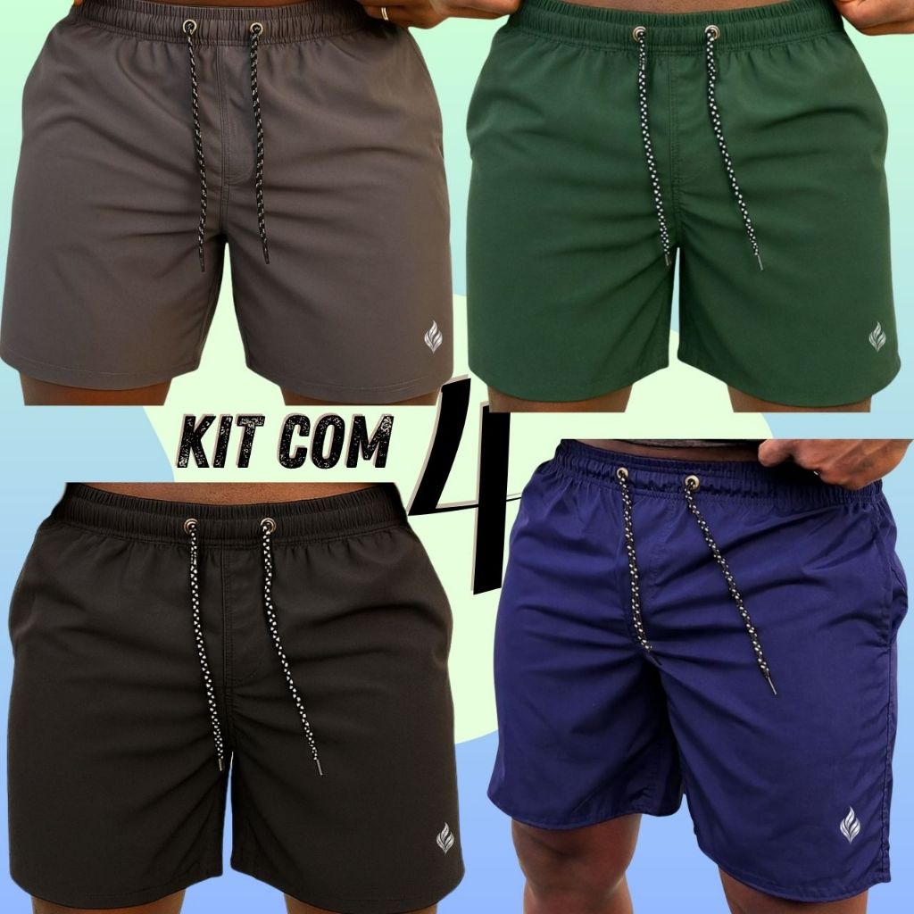 Kit 4 Shorts Tactel Masculino Bermuda Masculina Tactel Bermudas Masculinas Praia …