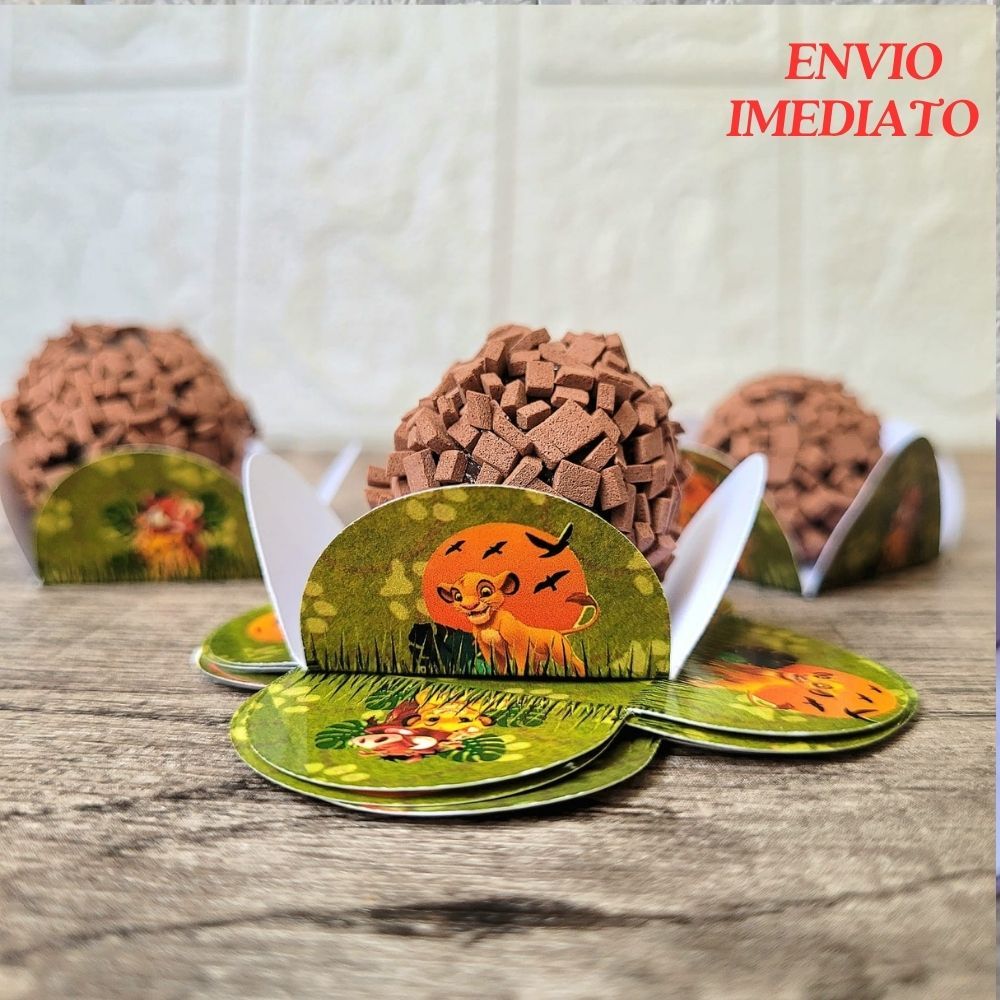 Forminhas do REI LEÃO.p/ Doces Brigadeiros /Decoração p/Festa Infantil de Aniversário/4 Petálas/Docinho