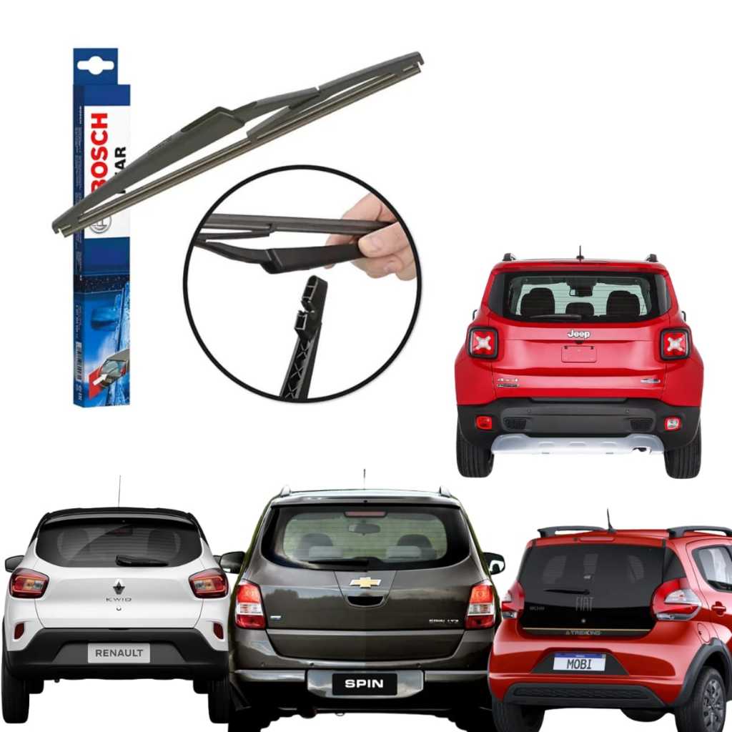 Palheta Limpador Vidro Traseiro Bosch MOBI, HRV, SPIN, C4, KWID ORIGINAL