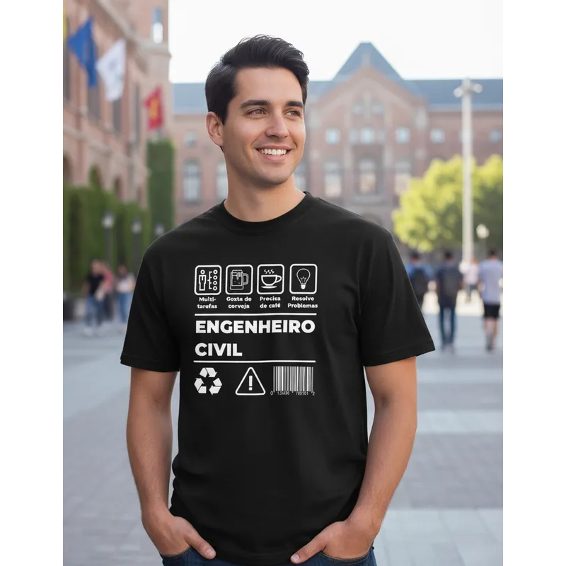 Camiseta Camisa Engenheiro Civil Curso Faculdade Engenharia Presente