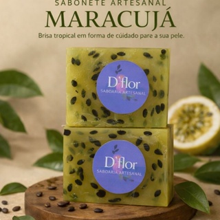 Sabonete artesanal Esfoliante de Maracujá 100g – Remove Células Mortas, Pele Lisa e Hidratada em Oferta na Shopee